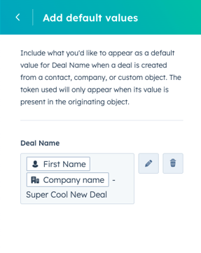 Customize default deal name